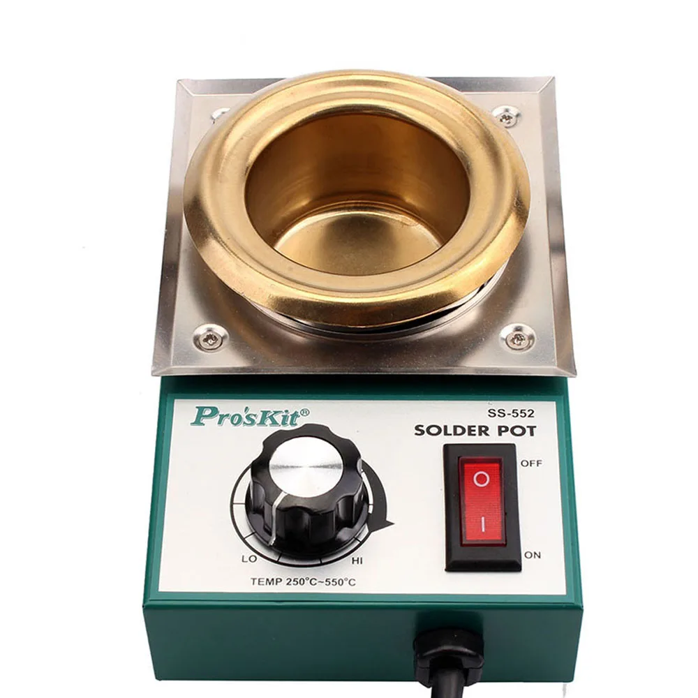 Pro\'skit  Lead Free Solder Pot0.3/0.5/1.6/2.2kg Capacity Round Tin Stove Soldering Desoldering Melting Furnace Tinning Tools