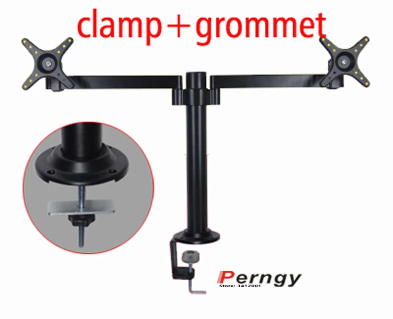 DL-TLD-A Height Adjustable LCD Monitor Holder Aluminum Alloy Rotation Desktop Display TV Long Arm VESA Stand Max Support 27 inch