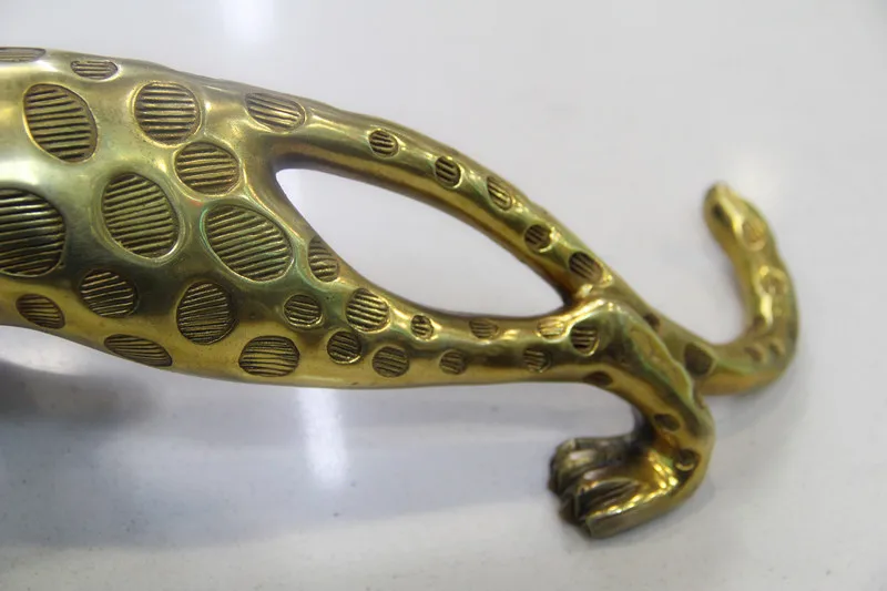Leopard Ornaments Copper Cheetah Town House Lucky Office Home Craft Decoration