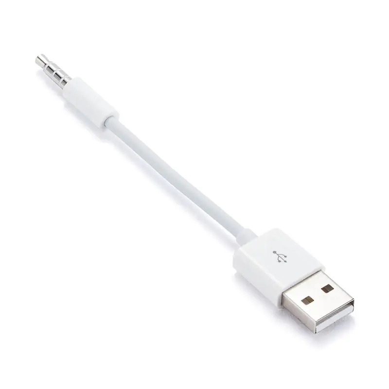 USB do 3.5mm Transfer Adapter Audio kabel 3.5mm złącze USB 2. W wieku 0 kabel do ładowarki Data Sync przewód dla Apple iPod Shuffle 3rd 4th 5th