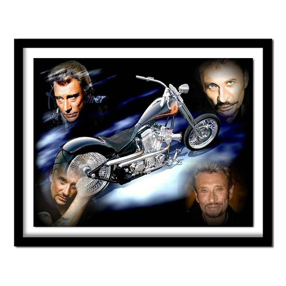 Full Square 5D DIY Diamond embroidery Superstar Johnny Hallyday Diamond Painting Cross Stitch  Decor FS813