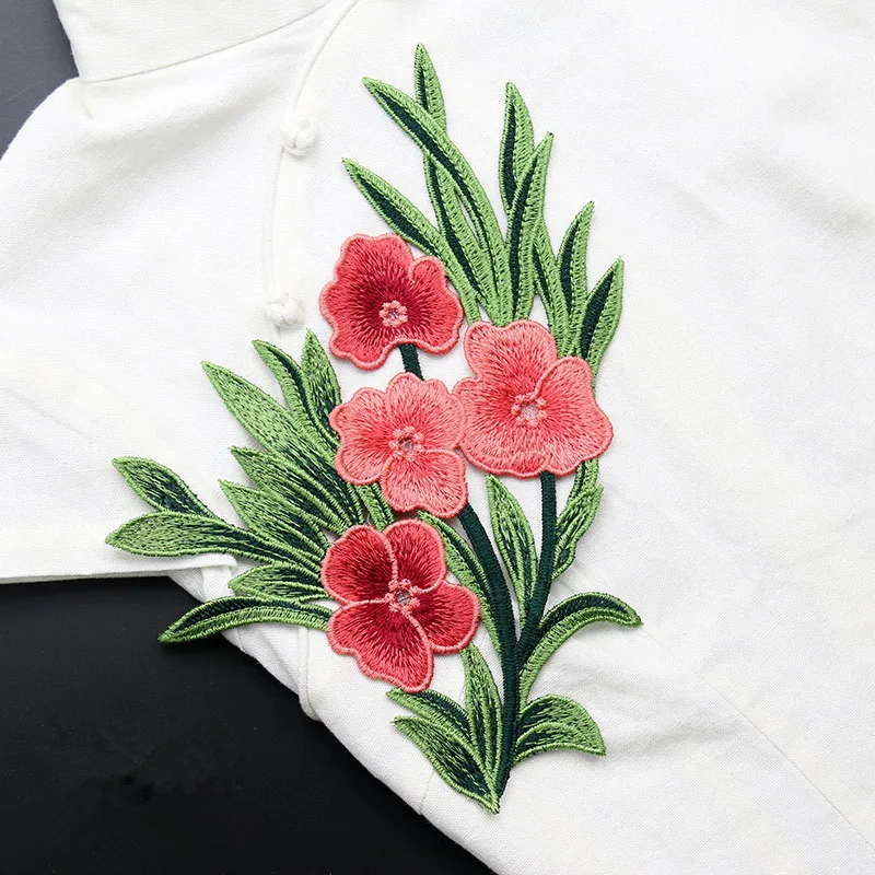 

AHYONNIEX Embroidered Cloth Flower Patch DIY Handmade Cheongsam Decoration Clothing Accessories Hand Sew On Type