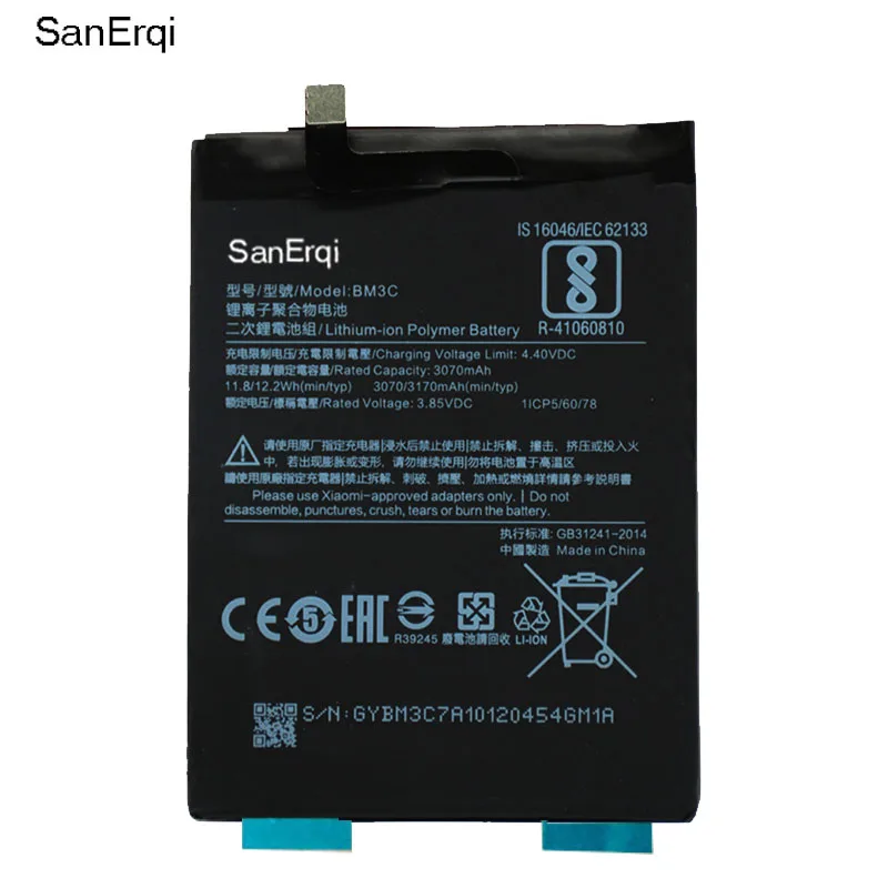 

SanErqi BM3C for xiaomi battery BM3C For Xiaomi 7 MI7 Authenic Batteries 3170mAh 3.85V