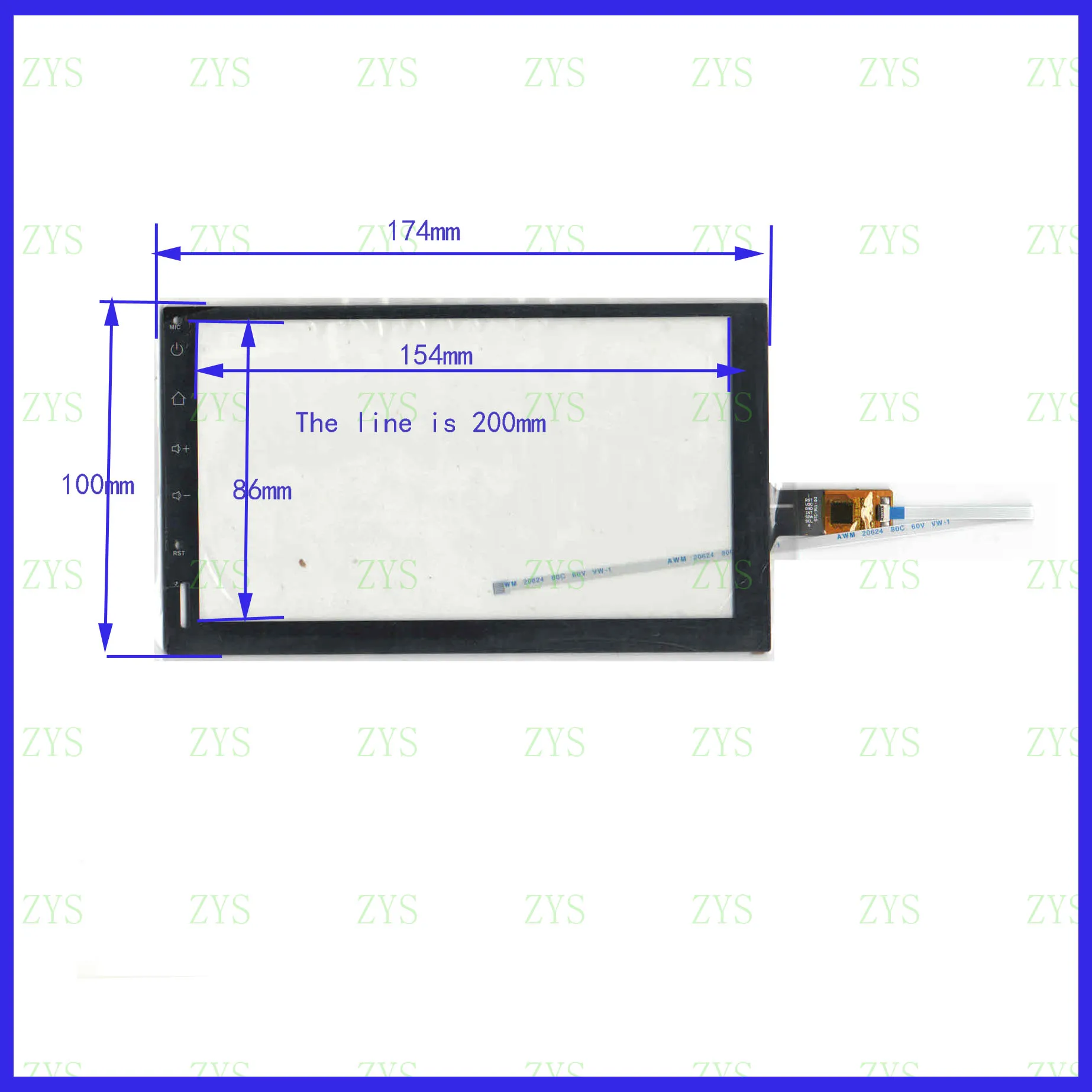 ZhiYuSun STC-911 NEW 7inch 174mm*100mm Touch sensor  panel 6 use GPS DVD GT911 overlay The lines is 200mm