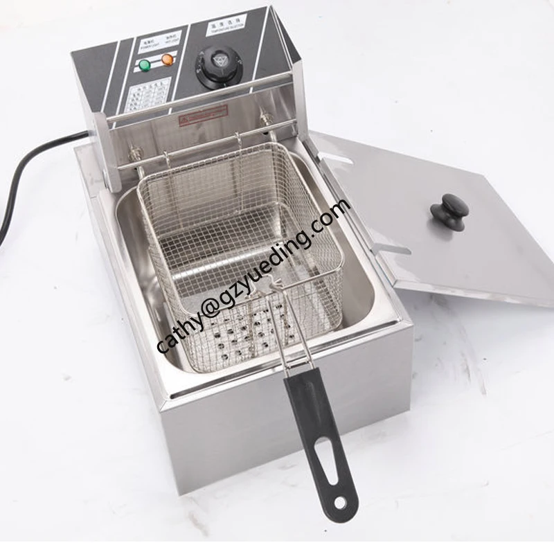 Table Counter Top Automatic Commercial Stainless Steel one tank one basket 6L Electric Deep Fryer for Sale