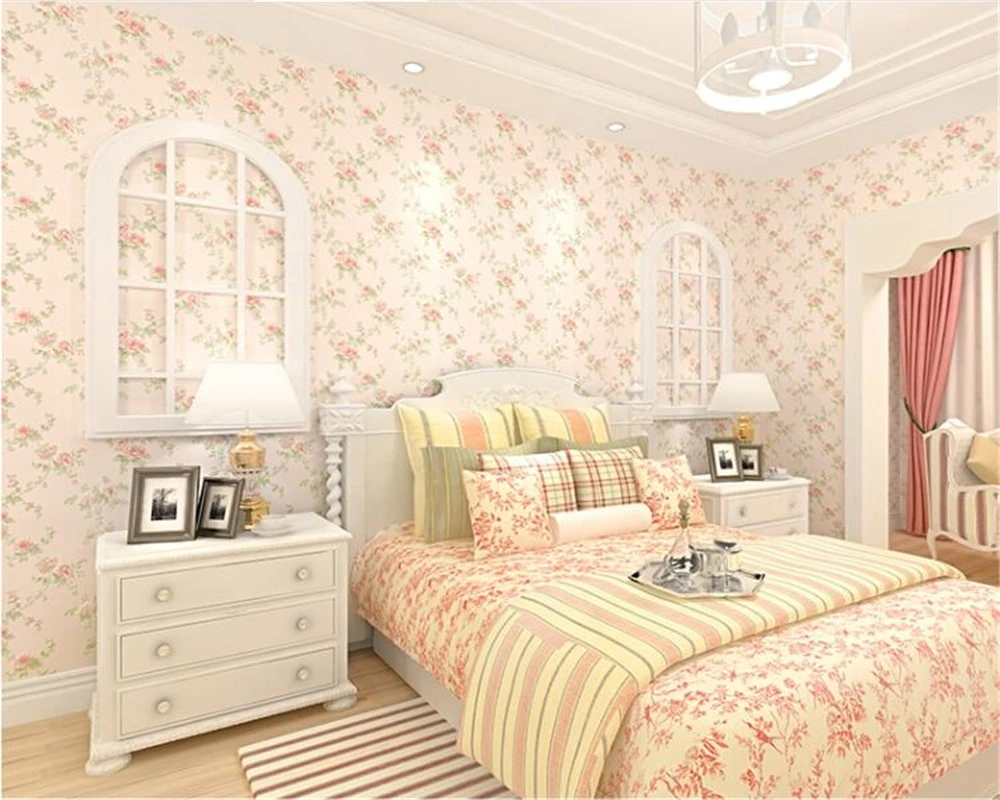 

beibehang Korean Pastoral Style papier peint Wallpaper Wedding Bedroom Living Room TV Background Walls Small Floral 3d Wallpaper