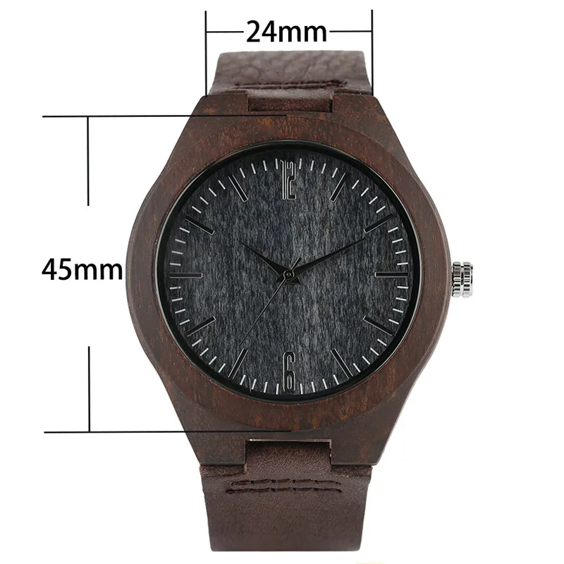 2017 Creative Carbon Black Face Wooden Watches for Men Women Gifts Handmade Bamboo Wristwatches Fashion Sport Quartz Watch Male