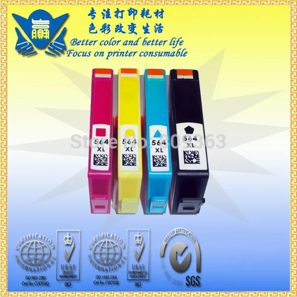 (4 PCS ) compatible 4color ink cartridge for HP564XL use   For Photosmart  D5460/D5463/D5468/C5324/C5370/C5373/C5380/C5383/C5388