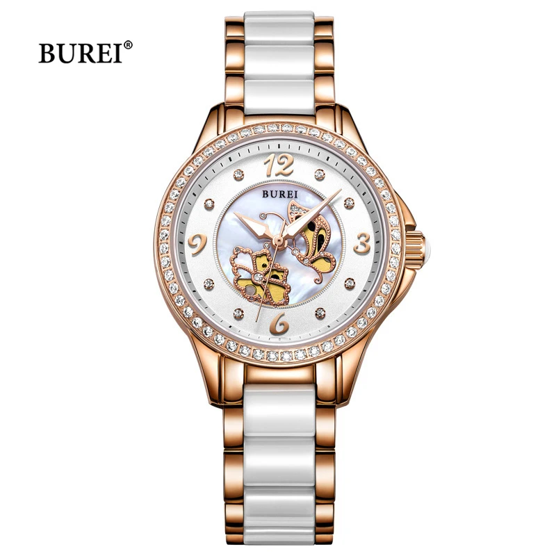 BUREI Brand Ladies Fashion Bracelet Watch Womens Luxury Waterproof Stainless Steel Quartz Wrist Watches for Women Montre Femme