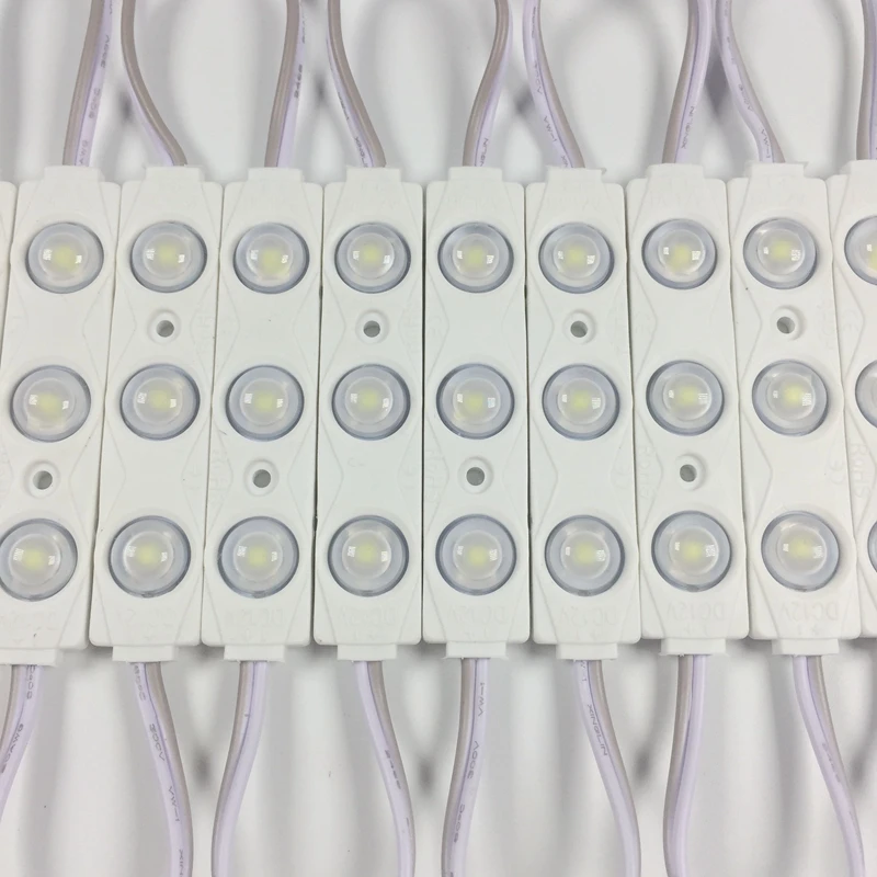 1000pcs/lot  Cool white 2835 3LED injection led module 12V with lens Waterproof IP66 1.5w LED Modules Lighting for Shop banner