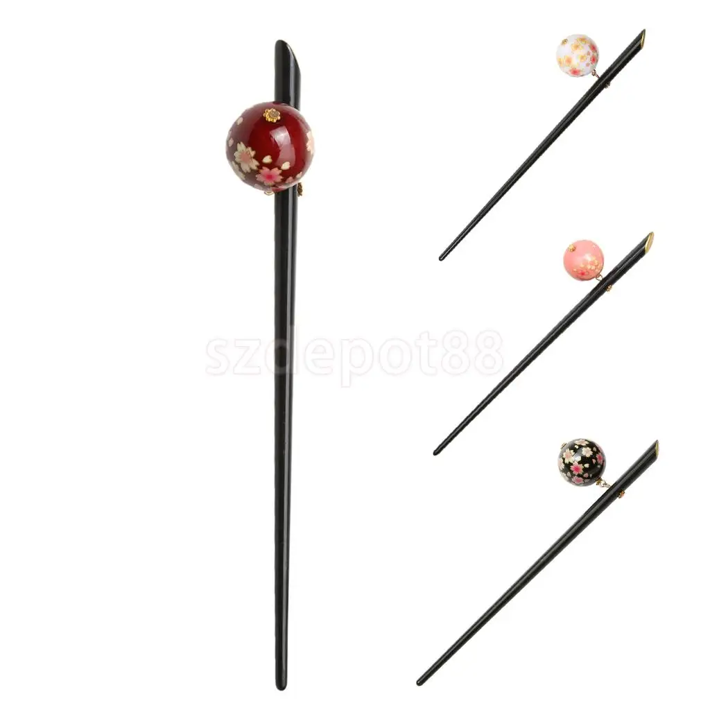 Elegant Acrylic Sakura Decoration Hairpin Hair Stick Japanese Kanzashi Geisha Hair Accessory kimono Hair Dress