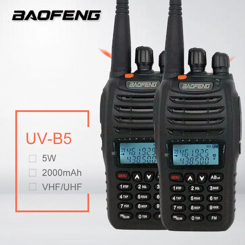 2 قطعة BAOFENG UV-B5 البسيطة اسلكية تخاطب ثنائي الموجات UHF VHF المحمولة CB راديو محطة الإرسال والاستقبال المحمول راديو Comunicador VOX