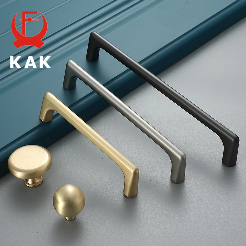 KAK Zinc Alloy Pearl Gray Gold Cabinet Handles Solid Drawer Knobs Kitchen Cupboard Door Pulls Furniture Handle Cabinet Hardware