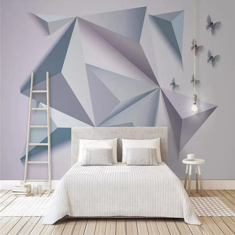 

Simple 3D butterfly and triangle stereo combination of modern TV background wall painting