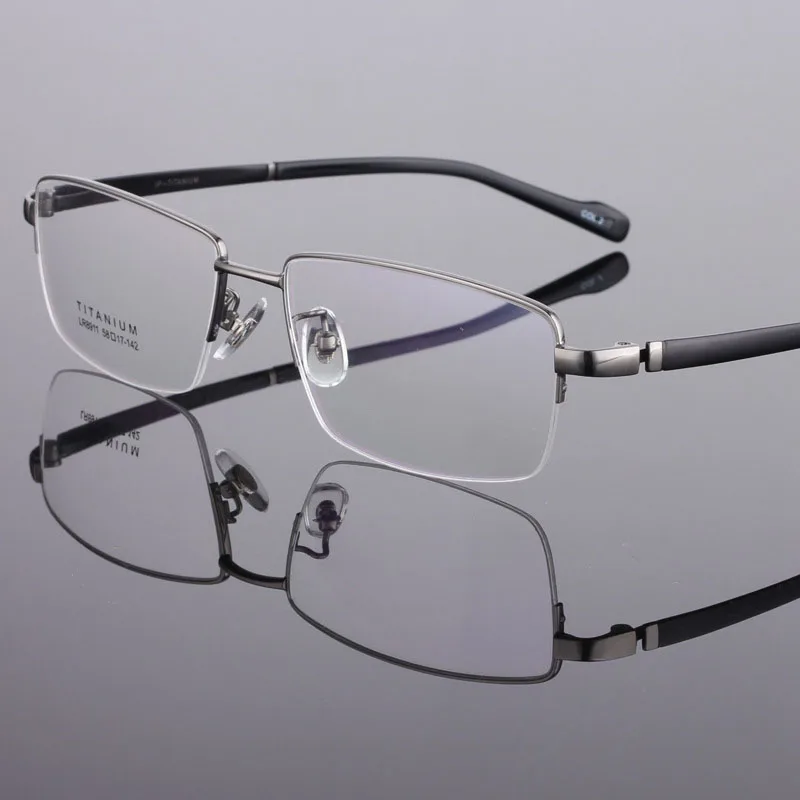 BCLEAR Optical Eyeglasses Ultem Flexible Super Light Weight Prescription Optical Eye Glasses Frame Big Face Businessmen Titanium