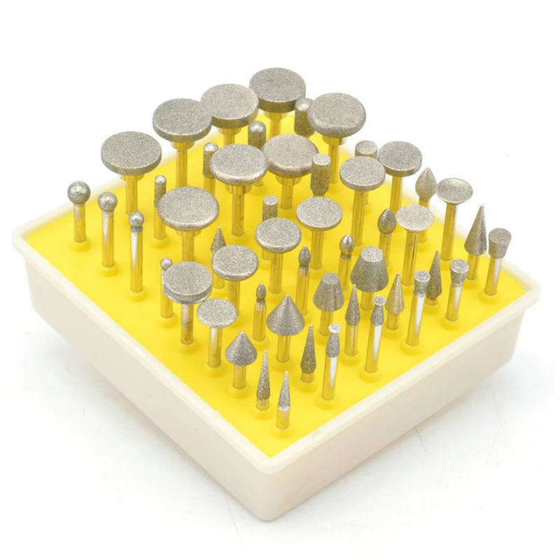 Borntun 50 unids/set 3mm de diamante brocas para aire neumático amoladora eléctrica de la máquina