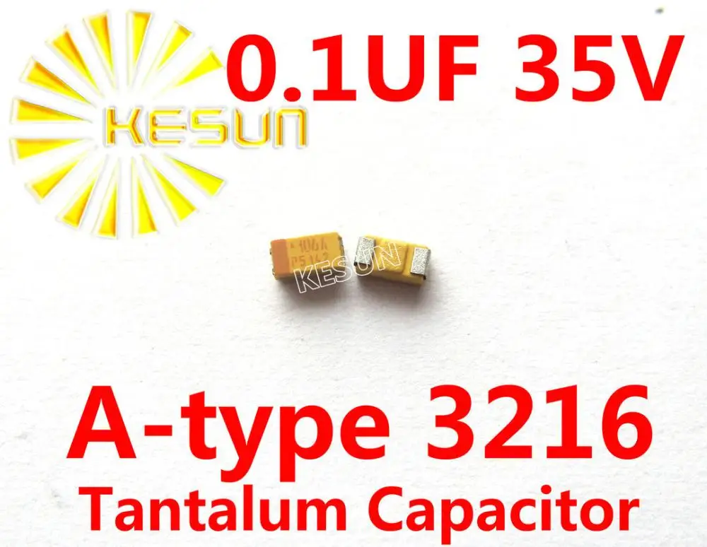 

0.1UF 35V A type 1206 3216 104V SMD Tantalum Capacitor Connector TAJA104K035RNJ x500PCS