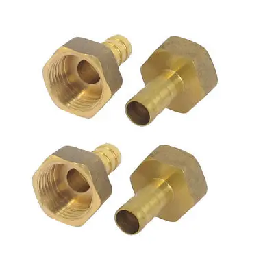 

1/2BSP Female Thread 0.4" Tube Dia Brass Hose Barb Coupler Connector 4pcs