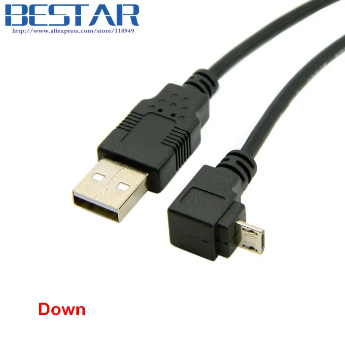 Up & Down Angled 90 Bằng USB Micro USB Male đến USB male nam Liệu Phí nối Cáp 20 cm 30 cm 100 cm 1 m cho Tablet
