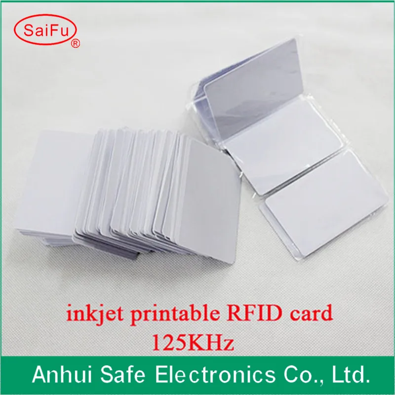 Free Shipping 100pcs 125KHz RFID Proximity Inkjet PVC ID Card Double Sides Printable for Epson or Canon Printers