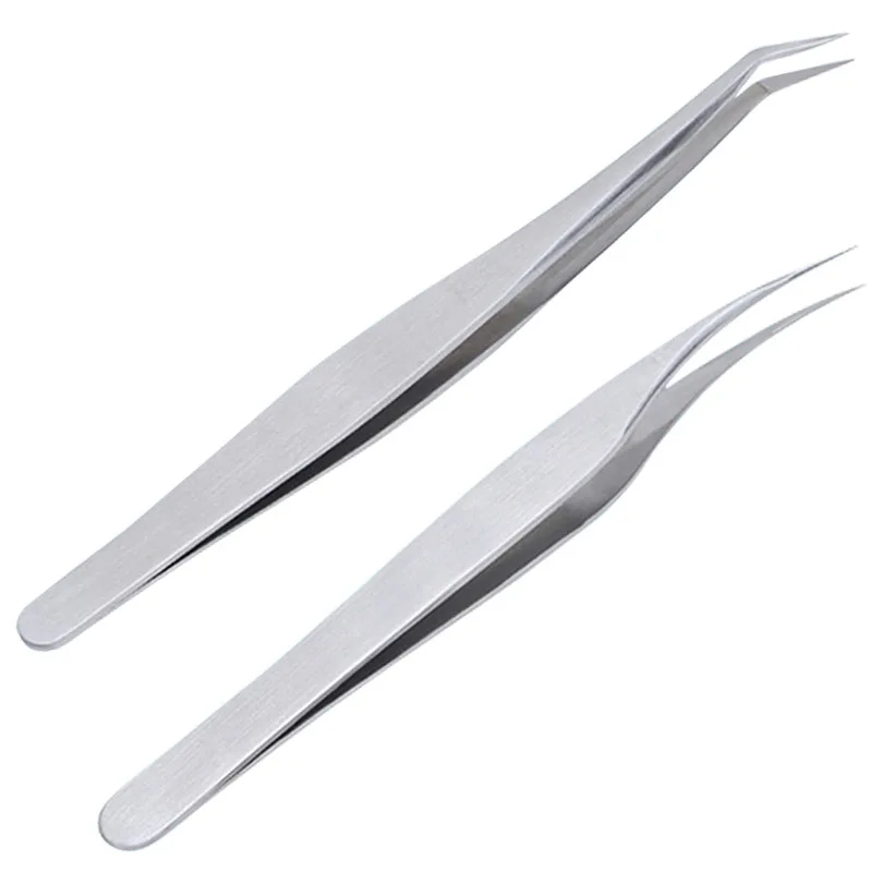 Ultra Rigidity  Curved Tweezers Of Dolphin Design Fine Point Anti-Static Stainless Steel Tweezers