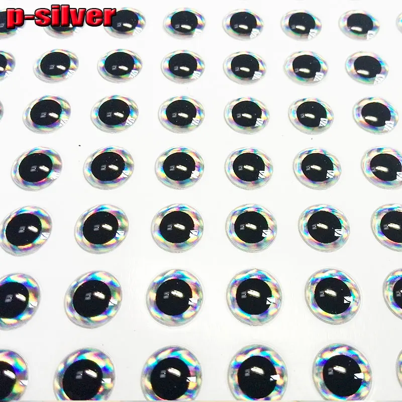 High-quality silver 3D fishing lure eyes no-easy to move soft glue artificial fish eyes 1000pcs.lot