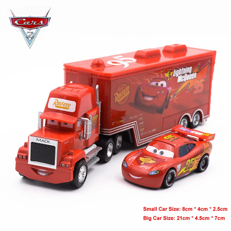 Disney Pixar Cars Lightning McQueen Mack Truck Mater Diecast Metal Car Toy Birthday Christmas Toys Gift For Children Kids Boys