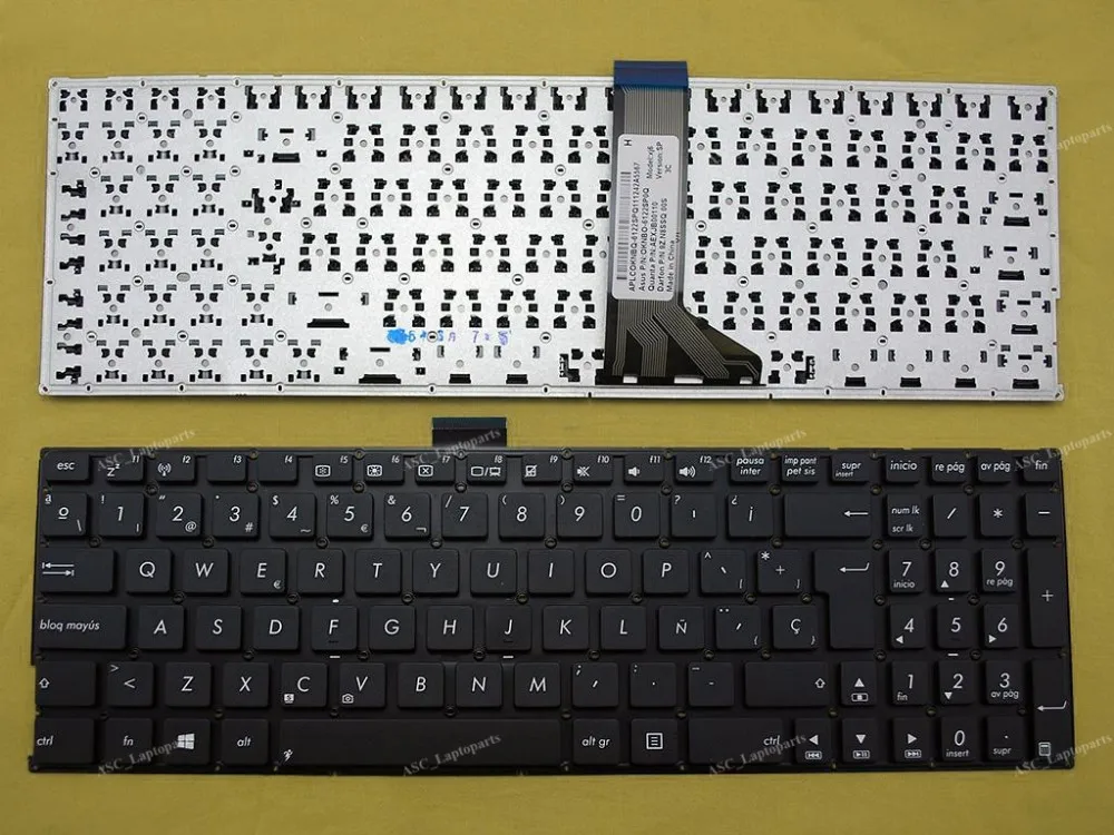 لوحة مفاتيح جديدة SP SpanishTeclado للبيع بالجملة للكمبيوتر المحمول ASUS R511LA R511LD R511LN F51LD F51LN باللون الأسود بدون إطار