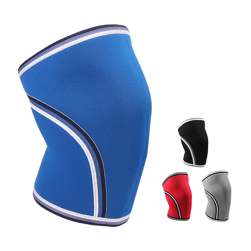 1 PCS Neoprene Knee Protectors Supports 7mm Knee Braces Weightlifting Squat Powerlifting Strongman Knee Sleeves