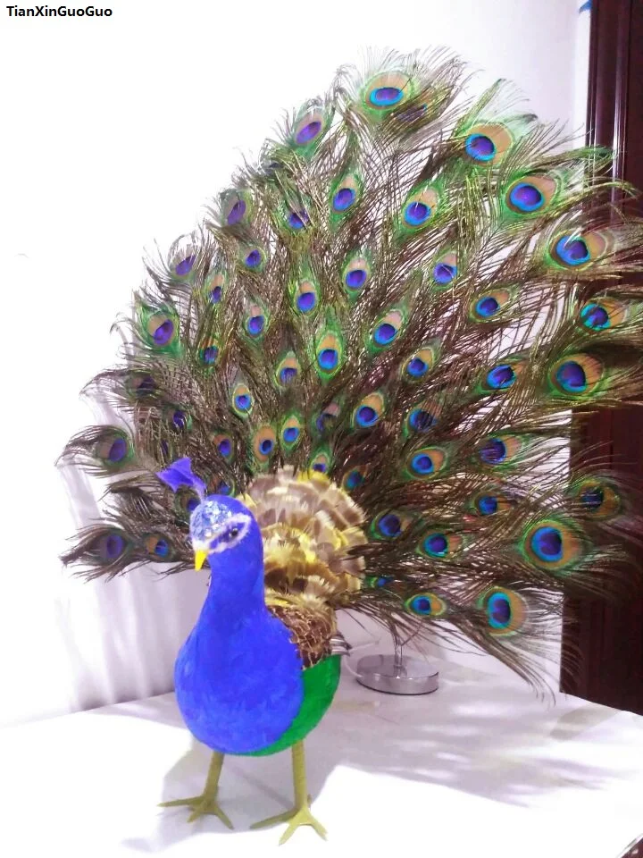 simulation peacock model large 65x60cm,spreading tail feathers peacock handicraft,home decoration ornaments Xmas gift w3000