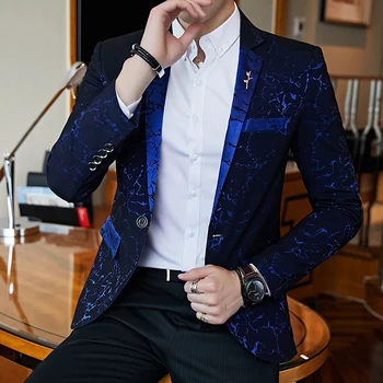 Abito da festa per banchetti di lusso giacca abito da sera moda jacquard giacca da lavoro casual Giacca da sposa da uomo slim abbigliamento da uomo