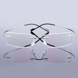 Montura de gafas sin montura de Metal con memoria Flexible, lentes de marca de diseñador beta-ti, montura óptica, 5018