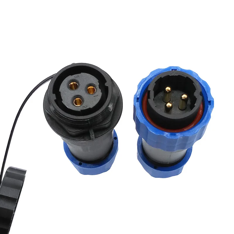 SP20 straight waterproof connector 2/3/4/5/6/7/8/9/10/12/14Pin IP68 Industrial power Male plug and Female socket