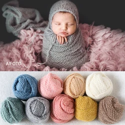 2024 New 40,100, 150x165cm Newborn Photography Props For Background Baby Photo Stretch Lattice Wraps Cocoon Backdrops Flokati