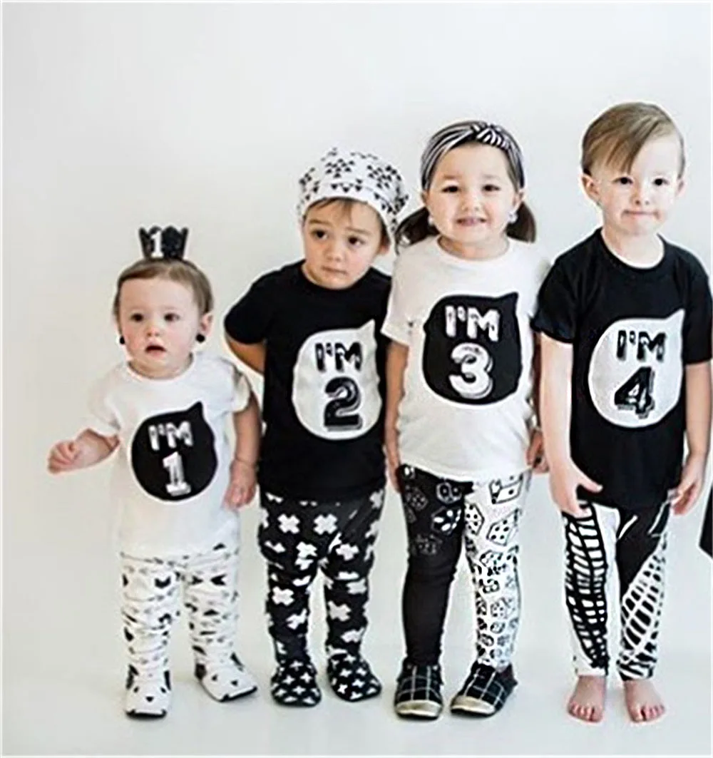 1 2 3 4 5 years Birthday Christmas boy's t shirt cotton t-shirt children's clothing child's tee clothes costume for kids tops