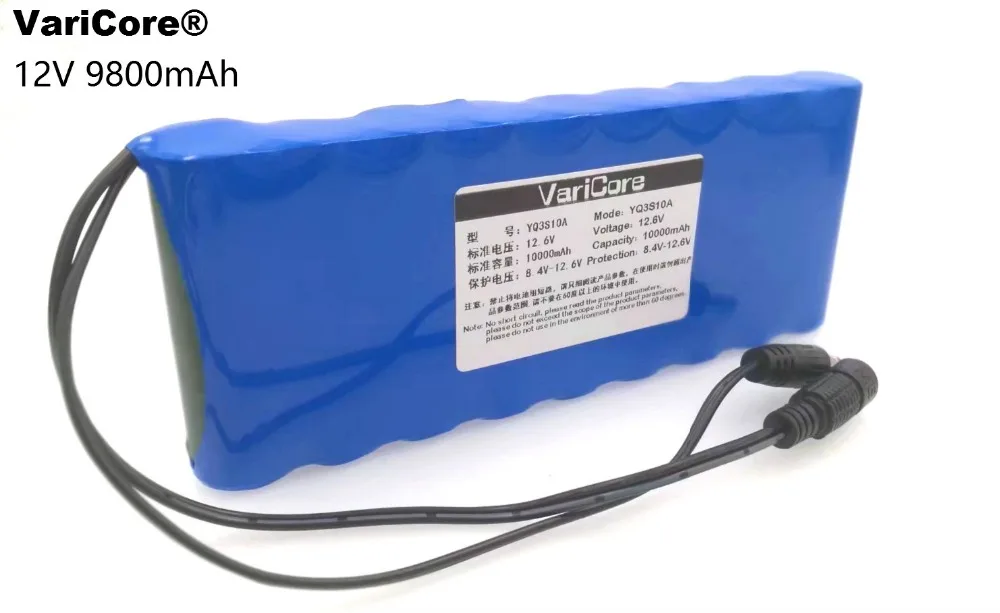 12 v 9.8Ah 9800mAh 18650 akumulatory 12 V akumulator litowo-jonowy płyta ochronna ekran monitoringu CCTV bateria + ładowarka 12.6V 1A