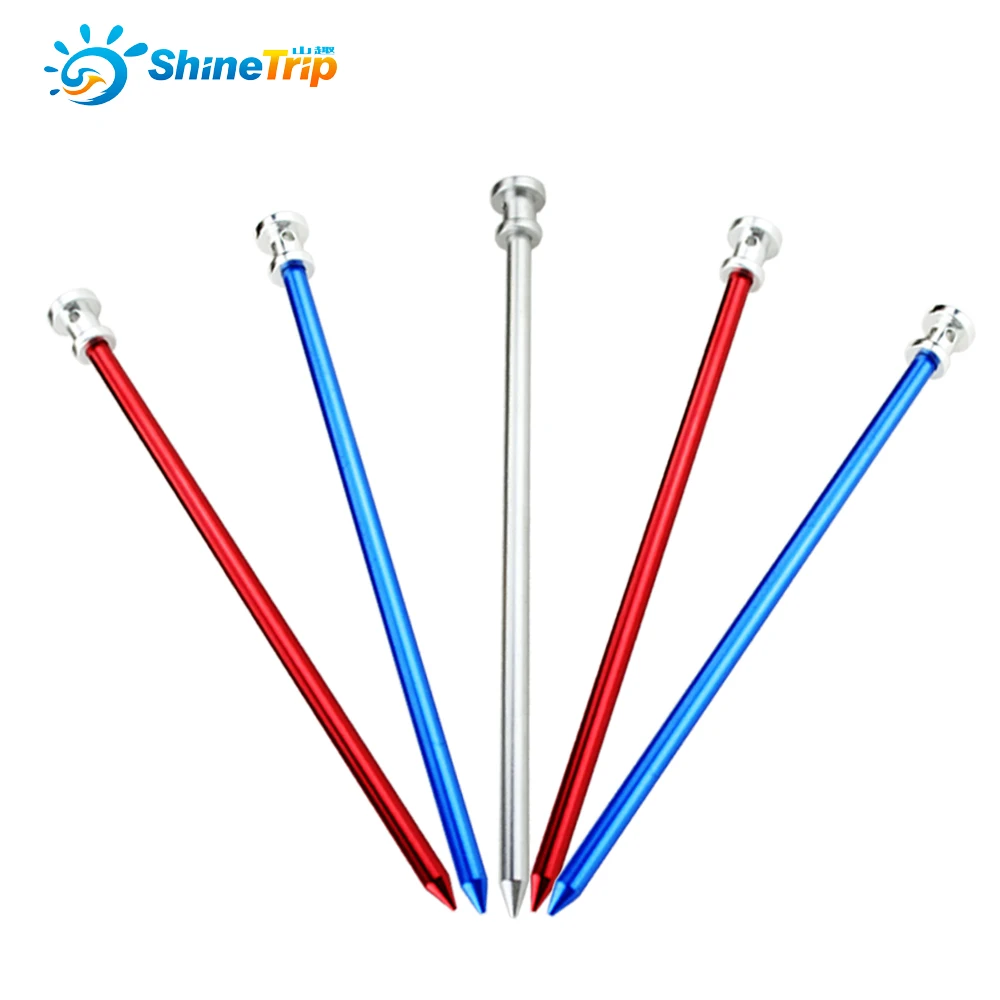 4pcs Camping Tent Pegs High Strength Aluminum Tent Nails Outdoor Tent Peg Long Cylinder Tent Accessories 23cm