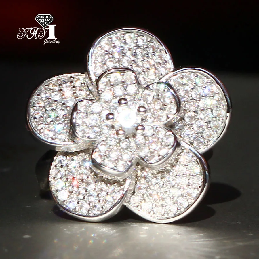 YaYI – bijoux bohémiens en pierres précieuses Moissanite naturelles, Zircon couleur argent, bague précieuse de fiançailles, fleur de mariage