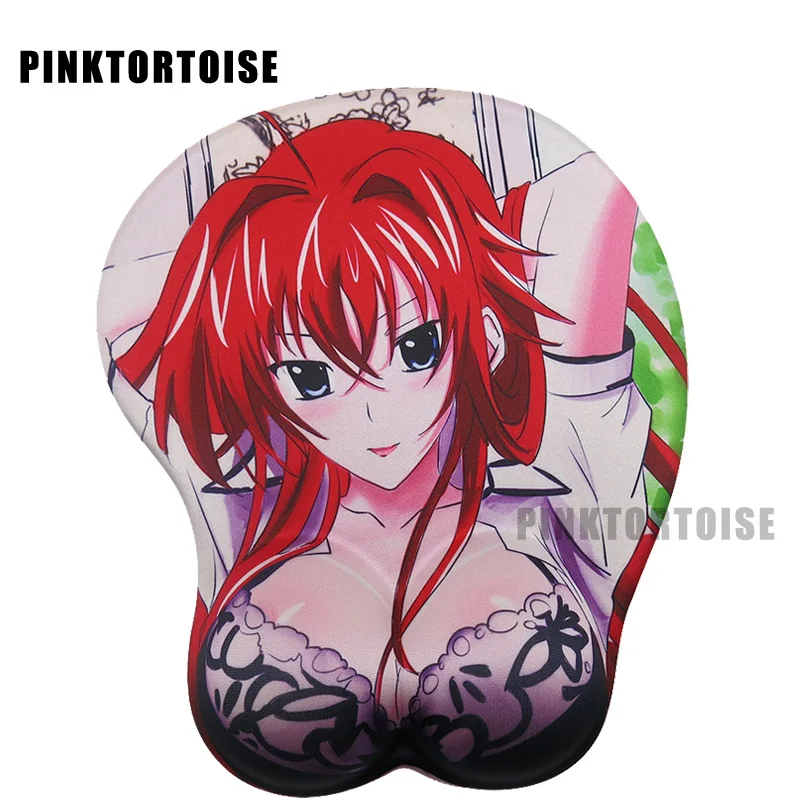 PINKTORTOISE anime High School DxD 3D Chest silicone wrist rest mousepad Rias Gremory playmat