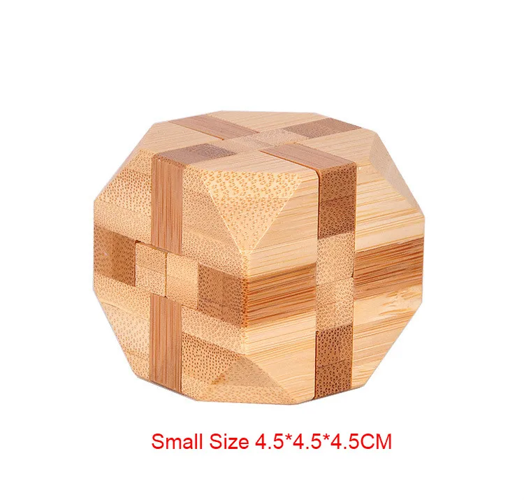 9 sztuk/zestaw Design mała łamigłówka IQ Bamboo Kong Ming Lock 3D drewniana blokada Burr gra łamigłówki zabawka dla dorosłych dzieci