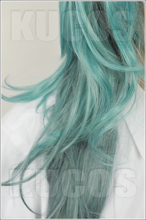 High Quality Anime Sen Takatsuki Eto 80cm Long Green Ombre Heat Resistant Cosplay Costume Wig + Free Wig Cap