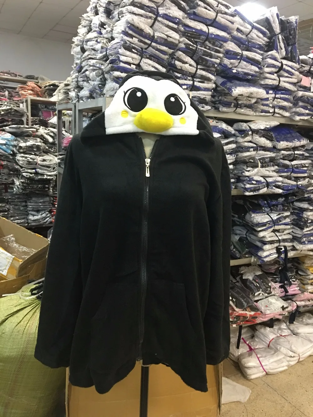 Novelty Fashion Cartoon Cute Penguin Sweatshirt Tracksuits Women gardigan hoodies Girl Winter Thin cute Hooded Jacket