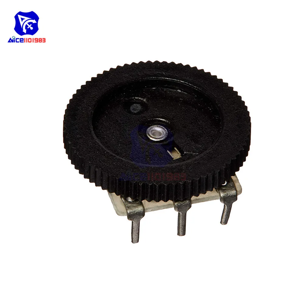 10PCS/Lot Volume Wheel Gear Potentiometer B103 10K Ohm 3-Pin Single Linear Dial Wheel Potentiometer Stereo Volume Level Control