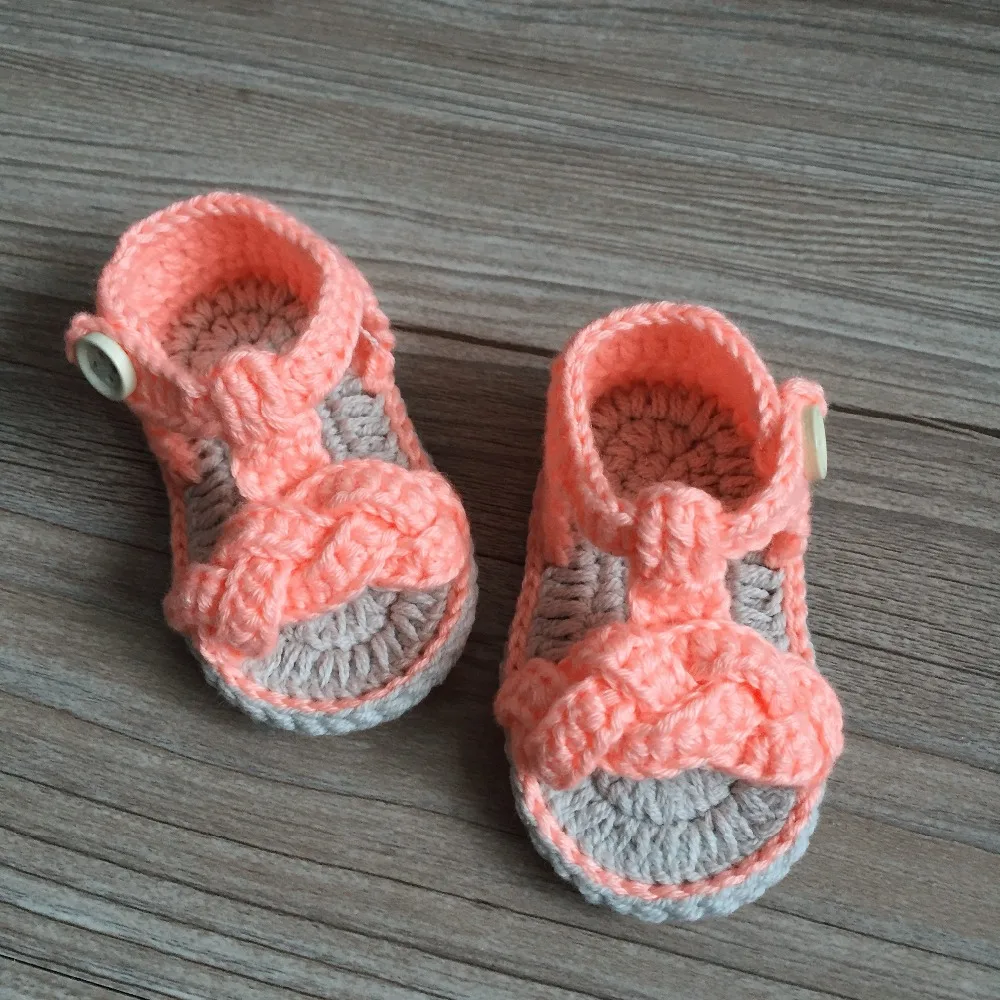 QYFLYXUE  Free Shipping Crochet Baby Shoes,,Sizes 0-12 Months hand-woven Baby Toddler Shoes