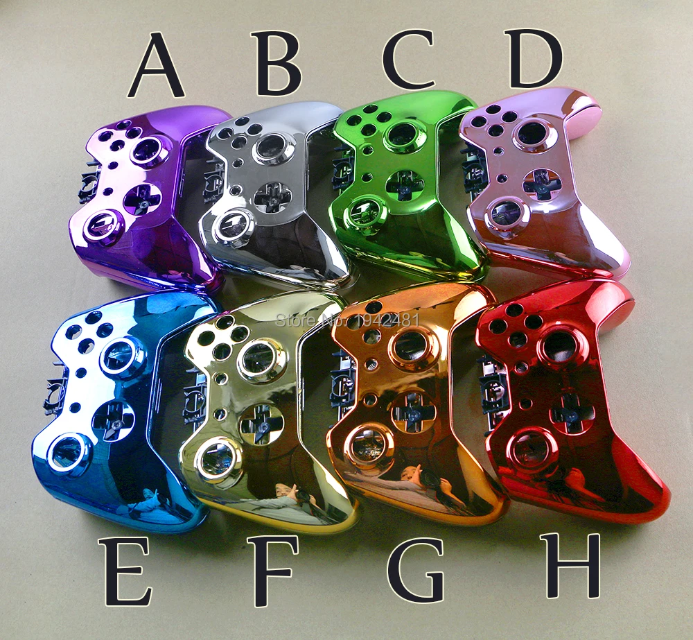 ボタン付きの完全なハウジング,xbox one,xboxone,ワイヤレスコントローラー用の交換用クロームケース,1セット