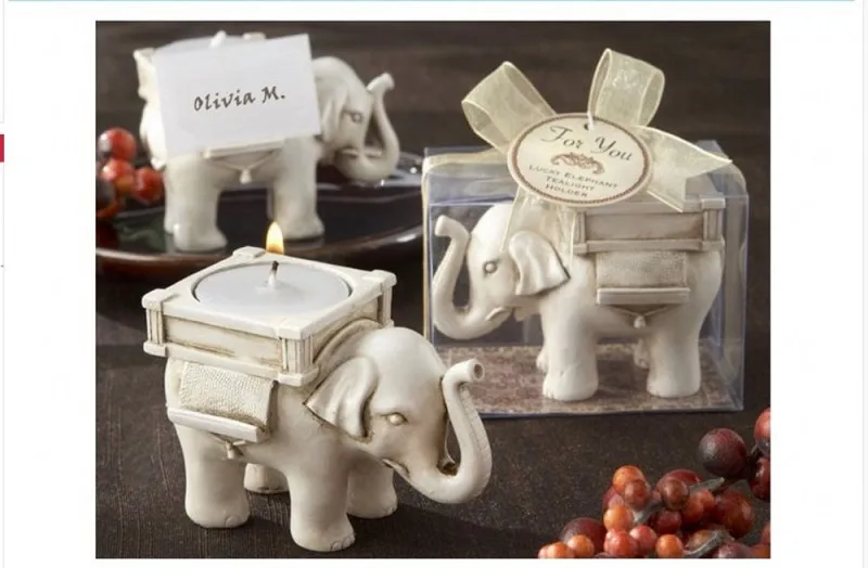 

Lucky Elephant Candles Holder Tealight Candle Holder Bridal Shower Party Favors gift banquet table decor 10pcs/lot