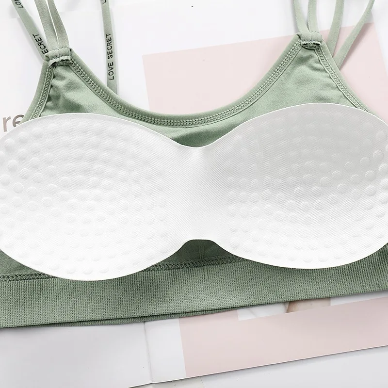 Women Bandeau Bra Sexy Lingerie Push Up Tube Tops Crop Top Seamless Underwear Letter Shoulder Strap Padding  Female Tube Tops