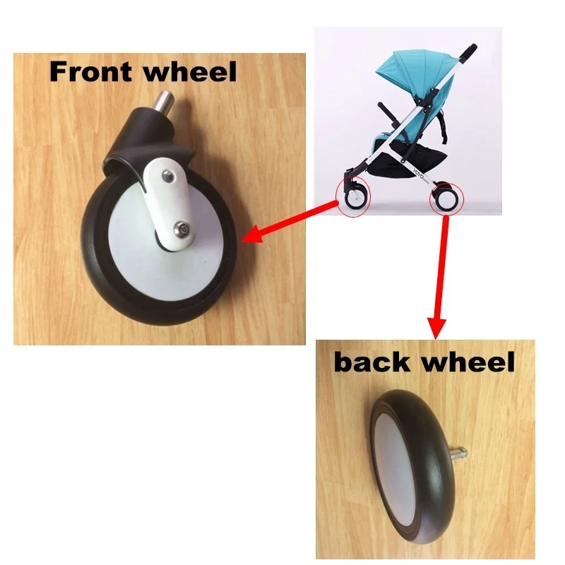 Original Yoyaplus 1 2  Stroller Wheel Replace Part Front Wheels Pushchair Back Rear Rubber Wheel Pram Stroller Accessories