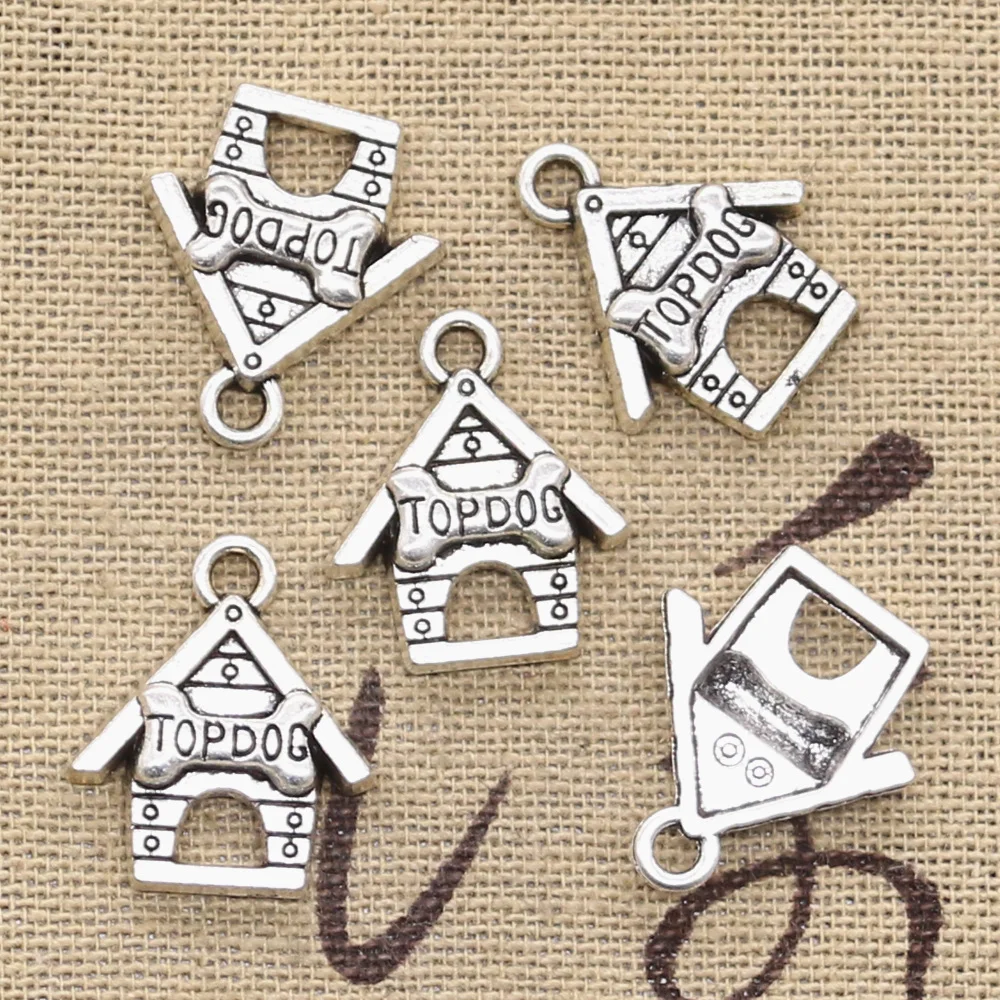 20pcs Charms Top Dog House Doghouse 20x17mm Antique Making Pendant fit,Vintage Tibetan Silver color,DIY Bracelet Necklace