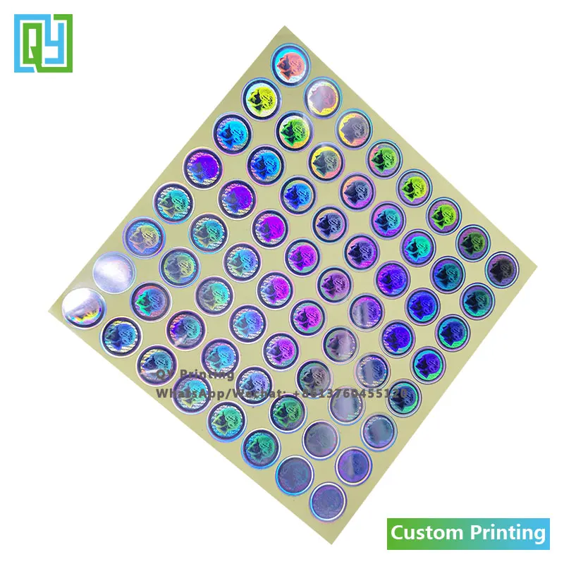 10000pcs 18x18mm Free Shipping Custom Printed 3D Hologram Stickers 2D Permanet Holographic Brand Mark Logo Printing Stickers